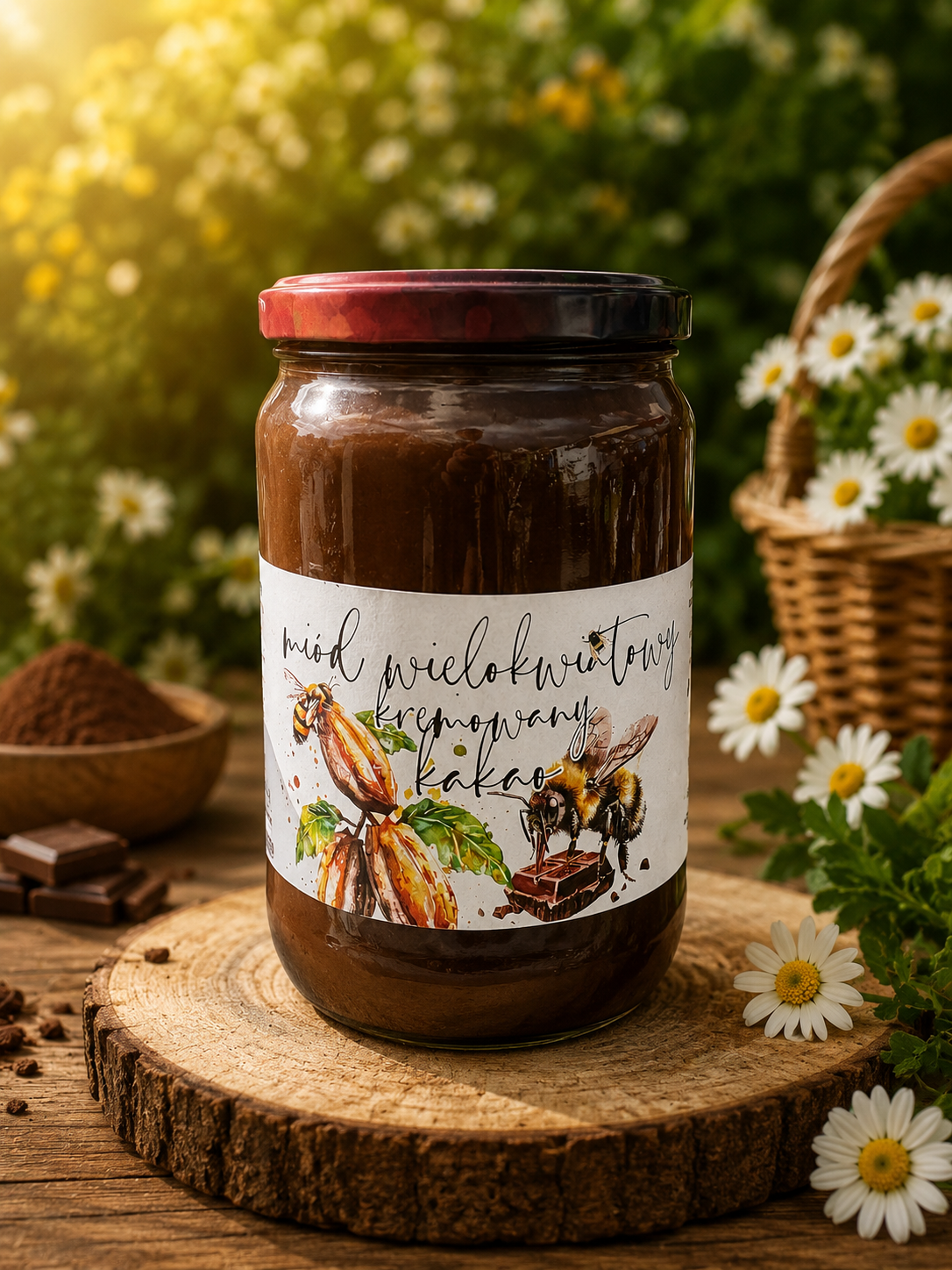 Miód kremowany z dodatkiem kakao 1 KG